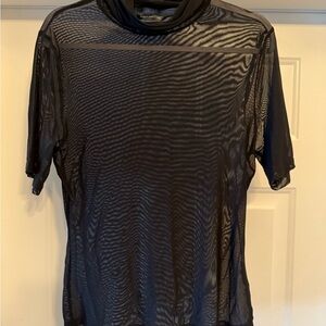 SHEIN Black Sheer Mesh Top